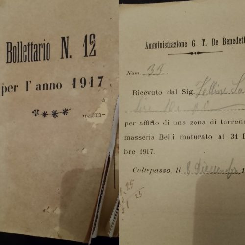 Receipt book from 1917, front cover and one page